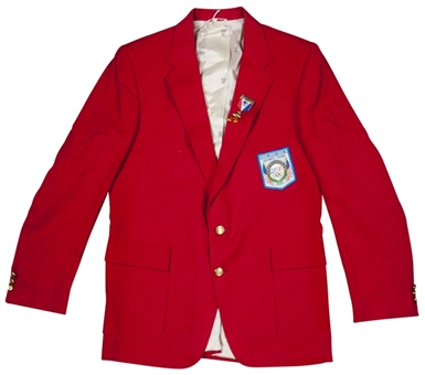 1984 US Olympic Team Summer Games Blazer With Olympic Boxing Pin Attributed To Evander Holyfield